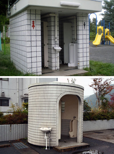 日本各地的公厕，许多男厕几乎是“开放式”的。（图片来自网络）