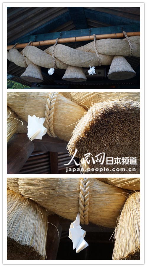 神乐殿重达5吨的稻草注连绳