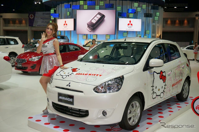三菱曼谷车展展出Hello Kitty设计造型的Mirage