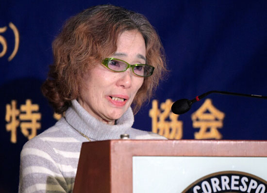 被IS綁架人質后藤健二的母親召開記者會（圖片來源：朝日新聞）