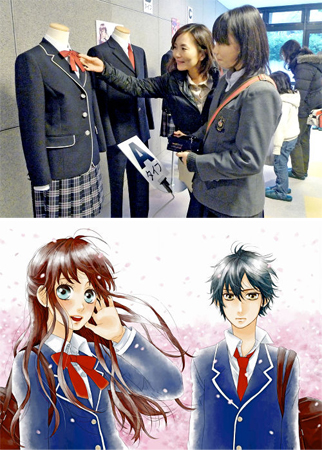从虚拟走向现实 少女漫画校服登陆日本高中 日本频道 人民网