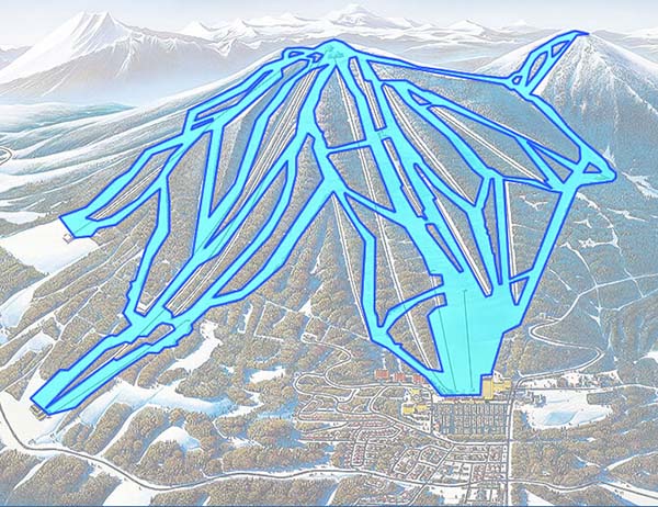 日本滑雪・岩手县安比高原滑雪场的可滑行区域示意图（资料图）