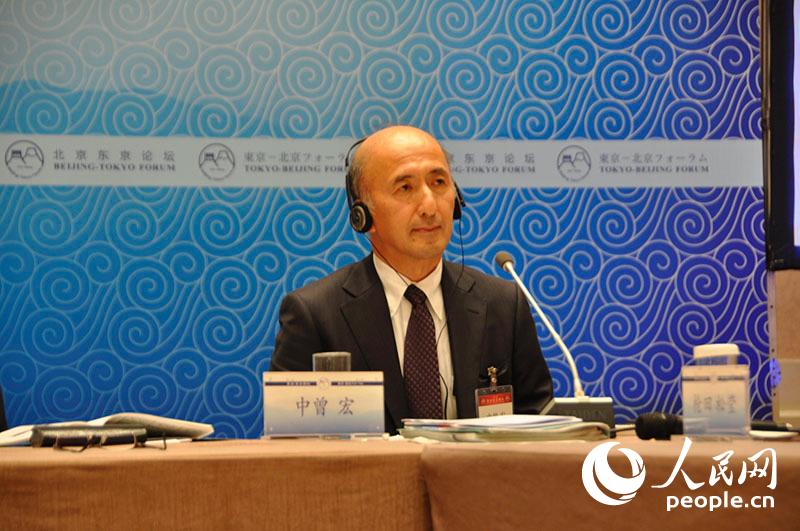 日本銀行副總裁中曾宏出席經濟分論壇。 馬瀟漪攝