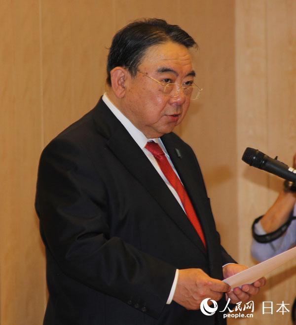 日本駐華大使木寺昌人致歡迎辭。