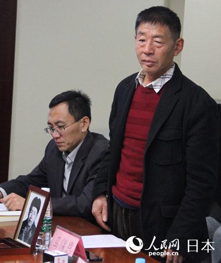 出席記者會的中國勞工遺屬馬保恩。