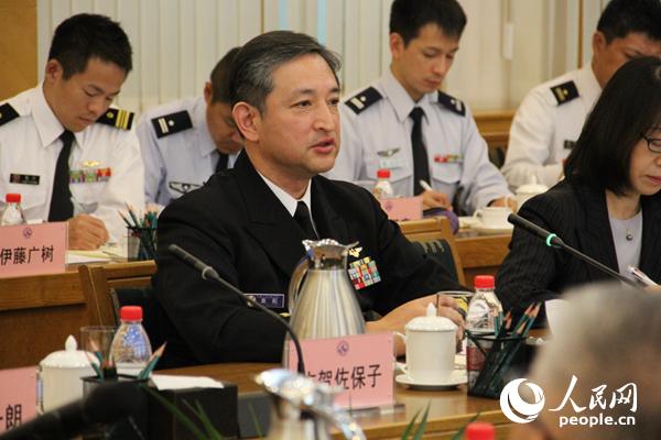 日本自衛隊統合幕僚監部防衛計劃部副部長、海上自衛隊少將真殿知彥在致辭