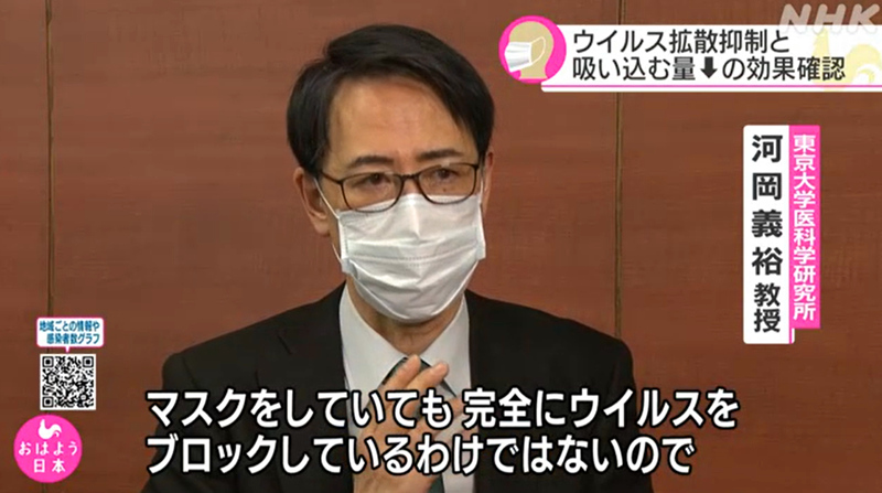 速看！日本的高校科研团队发布口罩对防范病毒传播的测试结果