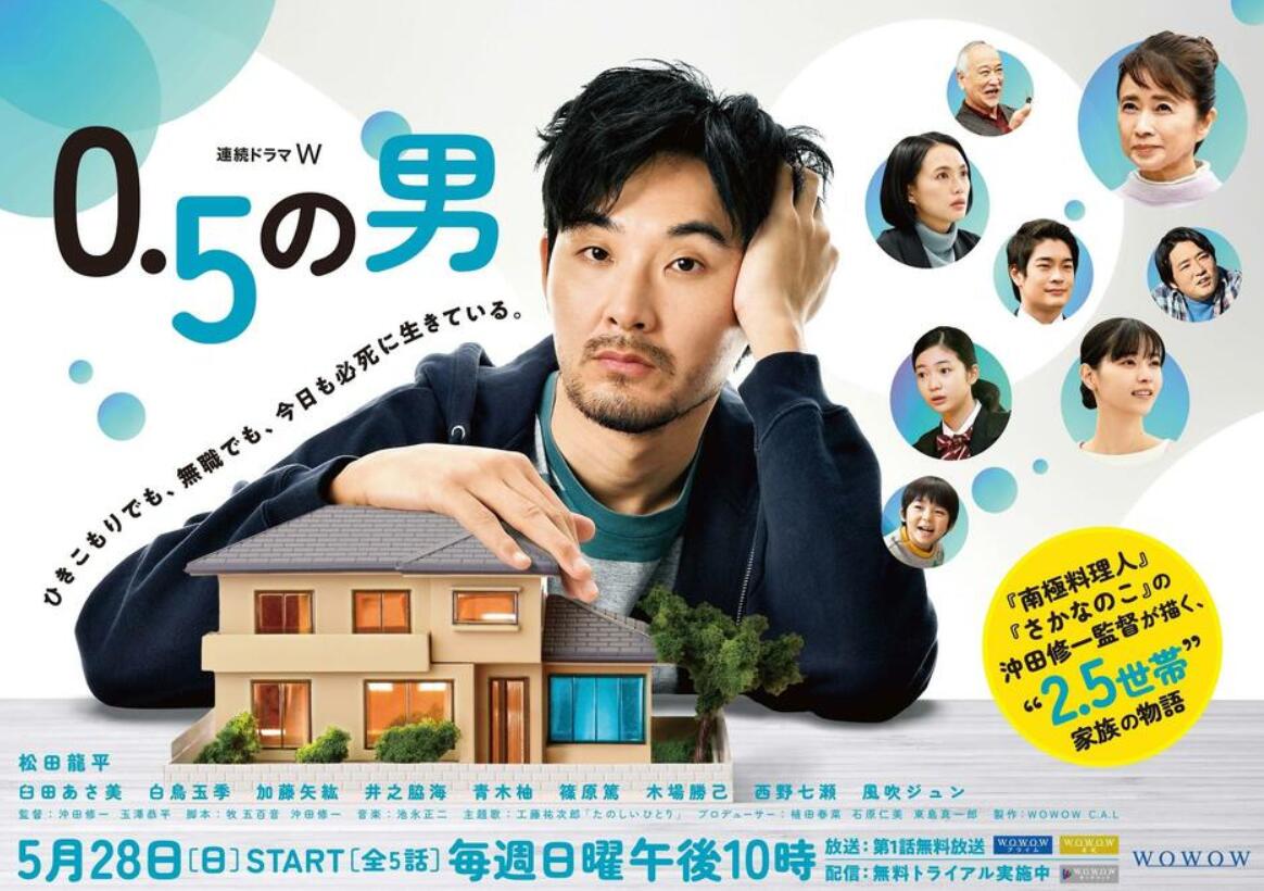 松田龙平曾主演描写蛰居族生活的日剧《0.5的男人》。（图为该剧的宣传海报）