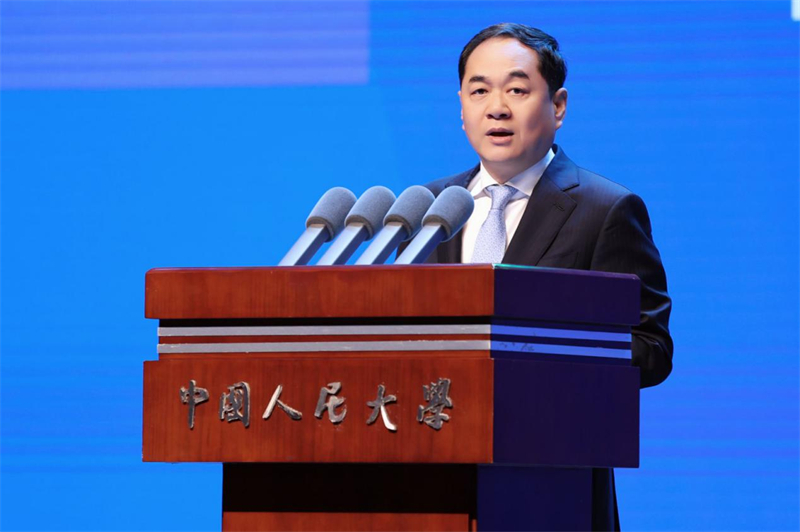 中国人民对外友好协会会长杨万明致辞（主办方供图）