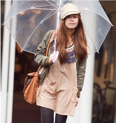 多雨时节 日本街拍时尚穿衣 (7)