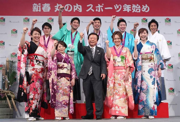 日本奥运选手为东京申奥举办新春祈福活动