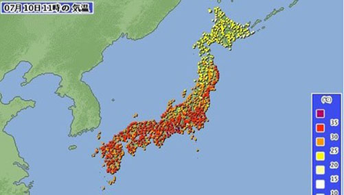 日本各地持续高温