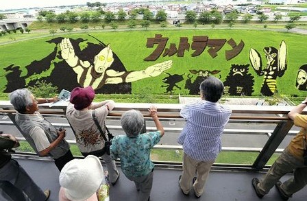 青森县田舍馆村稻田画车站开业