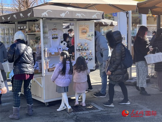 1月12日，游客選購雙胞胎大熊貓寶寶“曉曉”和“蕾蕾”周邊商品。人民網 吳穎攝